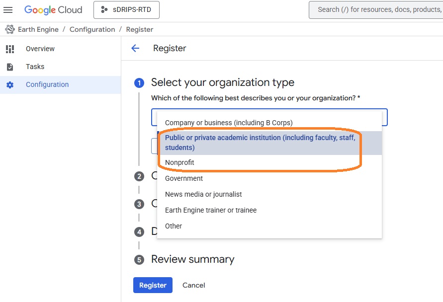 Service Account description screenshot